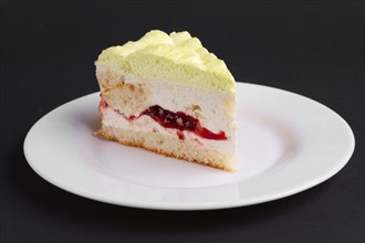 Cherry cake with whipped cream