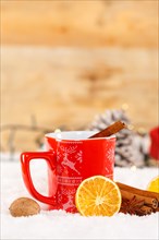 Mulled wine or tea with decoration for Christmas in winter copy space Copyspace in Stuttgart