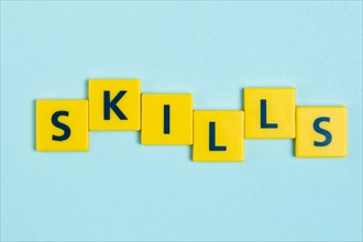 Skills word scrabble tiles