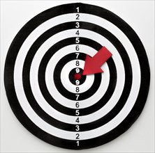 Top view target with arrow pointing bullseye. Resolution and high quality beautiful photo
