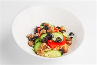 Plate with salad with mushroom