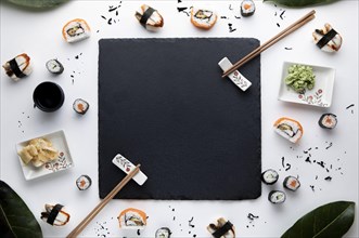 Top view delicious sushi concept. Resolution and high quality beautiful photo
