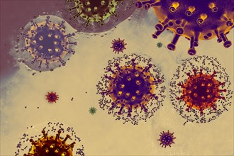 Virus pandemic cells or bacteria molecule concept. Germs