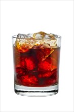 Cocktail rum and cola isolated on white