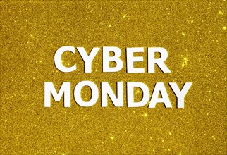 Top view golden glitter cyber monday. Resolution and high quality beautiful photo