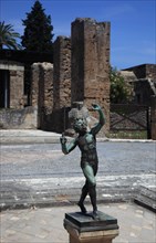 House of the Faun with bronze statue of a dancing faun