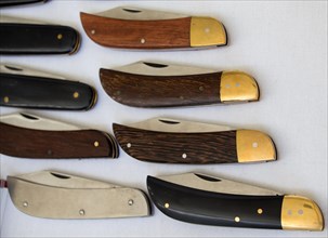 Steel knife set in the view