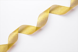 Golden shiny ribbon wrap