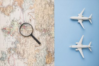 Travel concept with map plane. Resolution and high quality beautiful photo