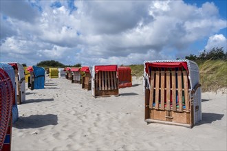 Beach chairs on the beach of Nieblum