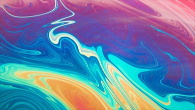 Gleaming wavy blue yellow pink abstract background