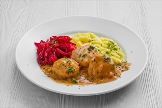 Plate with meatballs