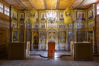 Interior of a Wooden church