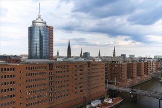 View of Hamburg's churches from the Elbe Philharmonic Hall Concert Hall