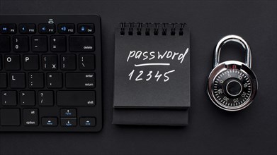 Top view lock with password keyboard. Resolution and high quality beautiful photo