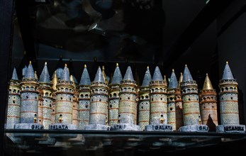 Model of the Galata Tower from ancient times in Istanbul
