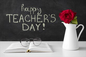 Happy teacher s day with flowers book