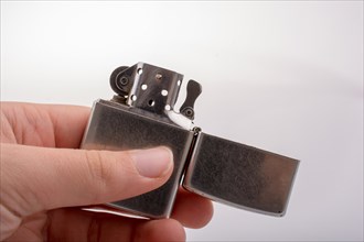 Steel lighter on an isolated background in the view