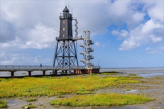 Obereversand Lighthouse on the Wadden Sea