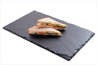 Club sandwich with salmon