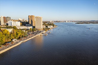 Aerial of Khabarovsk and the Amur river