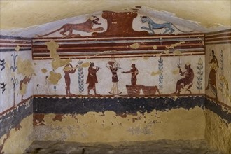 Beautiful wall paintings in the Necropolis of Tarchuna
