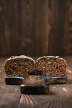 Artisan rye bread with dried apricots