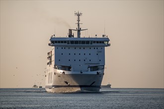 Large vessel entering the port