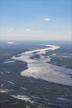 Aerial of the Amur river near Blagoveshchensk