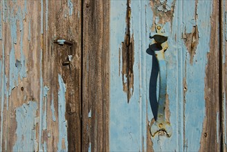 Blue wooden door