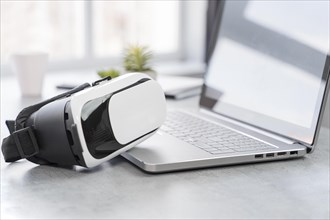 Virtual reality headset laptop. Resolution and high quality beautiful photo