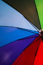 Segments of a beautiful umbrella of various colors