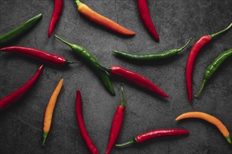 Top view arrangement chili peppers. Resolution and high quality beautiful photo