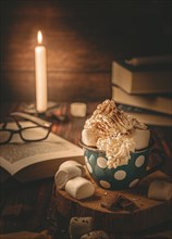 Hot chocolate in candlelight