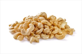 Heap of cashew isolated on white