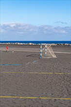 Football pitch on the beach of the capital Santa Cruz