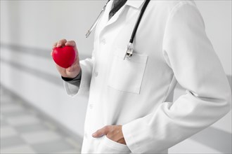 Doctor hand holding plush heart