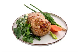 Meatballs served with fresh carrot
