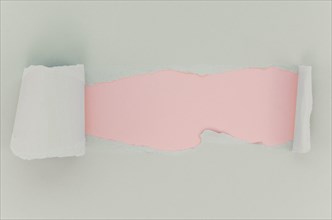 Pink white torn paper surface