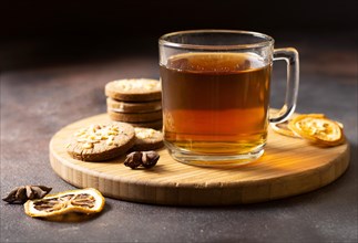 Tea winter drink with biscuits. Resolution and high quality beautiful photo