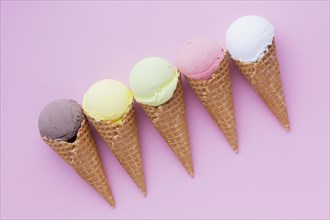 Flat lay flavors ice cream