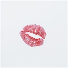 Print of red lips on white. Resolution and high quality beautiful photo