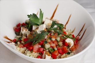 Plate of salad with feta