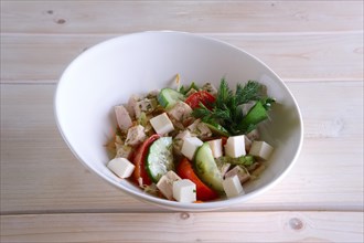 Salad with chicken fillet