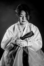 Woman in Korean traditional traditional costume