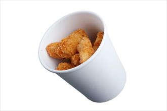 Cardboard container with fried chicken