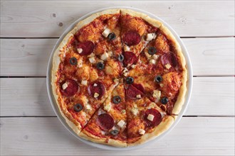 Pizza with sausage