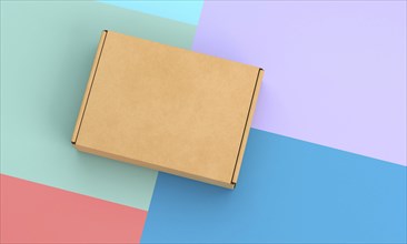 Contrasted background brown cardboard box