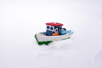 Small Ship model on a white background