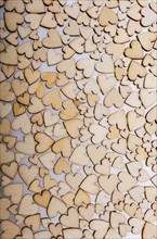Retro style wooden hearts as love concept